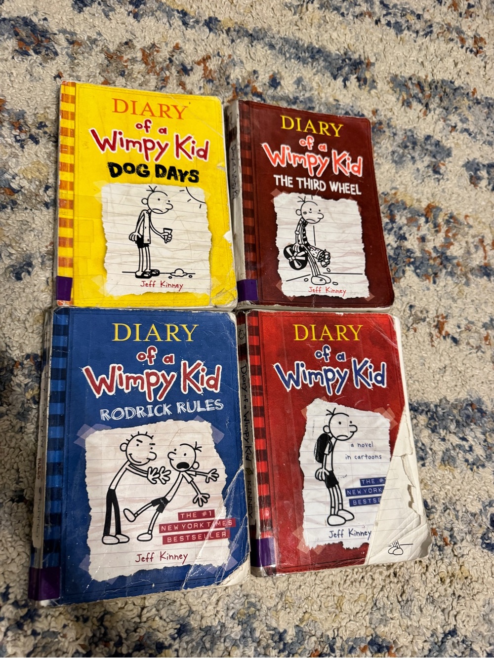 Diary of a Wimpy Kid Book Lot - Yellow, Brown, Blue, Red Covers